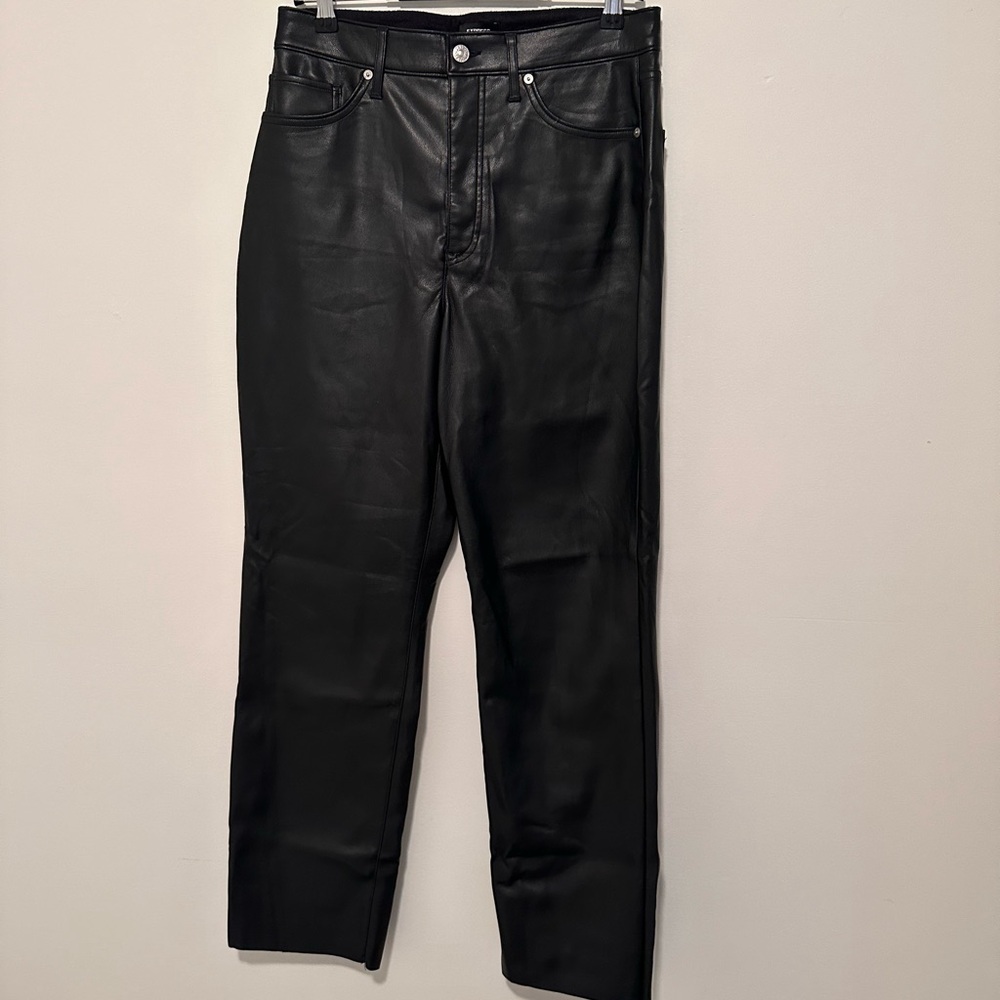 Express modern straight leather pants